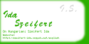 ida szeifert business card